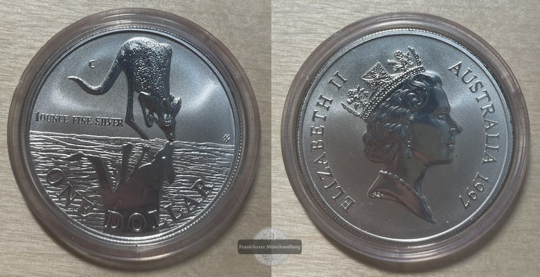  Australien  1 Dollar 1997 Känguru    FM-Frankfurt   Feinsilber: 31,1g   
