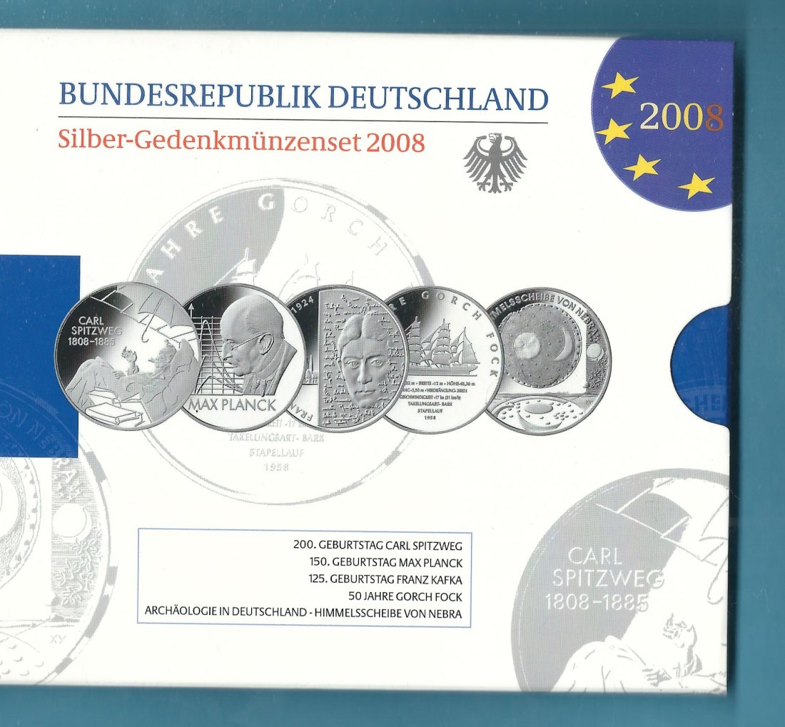  BRD 5x 10 Euro 2008 PP KMS 925 AG Münzenankauf Koblenz Frank Maurer AC592   