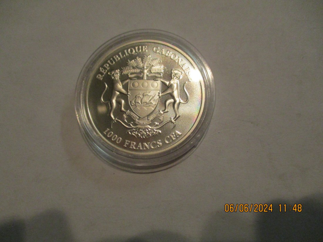  1000 Francs CFA 2023 Gabun Springbock 999er Silber   