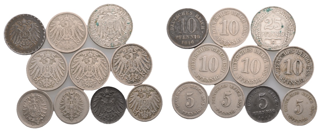  Kaiserreich; 10 Kleinmünzen   