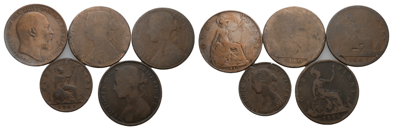  Großbritanien; 5 Kleinmünzen   