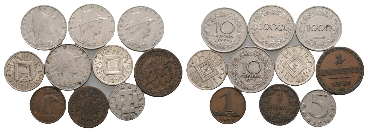  Österreich; 10 Kleinmünzen   