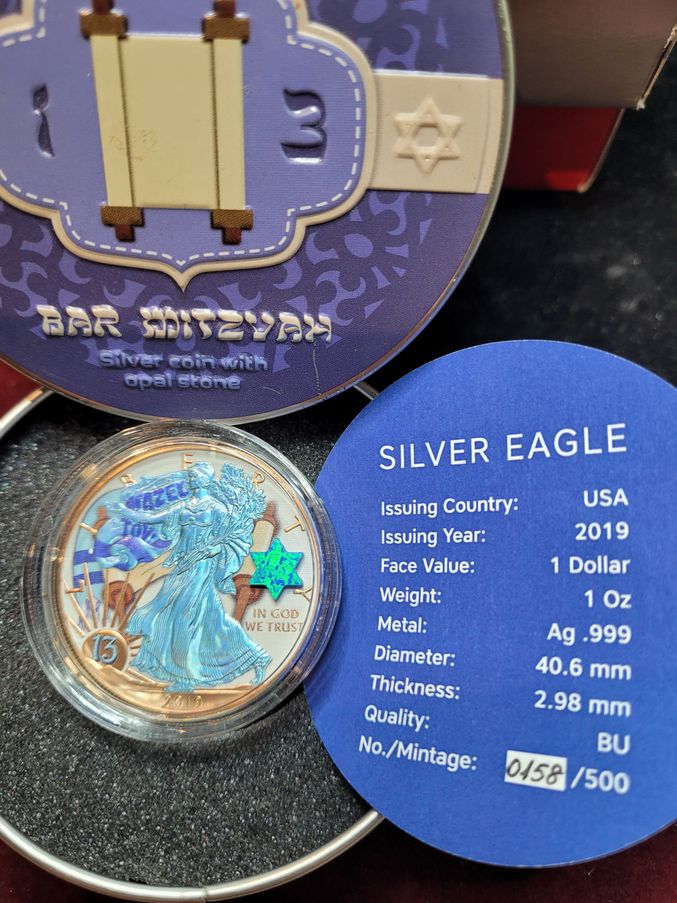  Silver Eagle USA mit Opal 500 Stück Münzenankauf Koblenz Frank Maurer AC609   