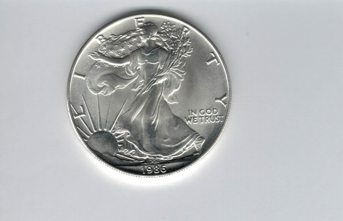  1 Dollar 1986 Silver Eagle 1 Oz 999,9/31,1g silber USA Spittalgold9800 (2447)   