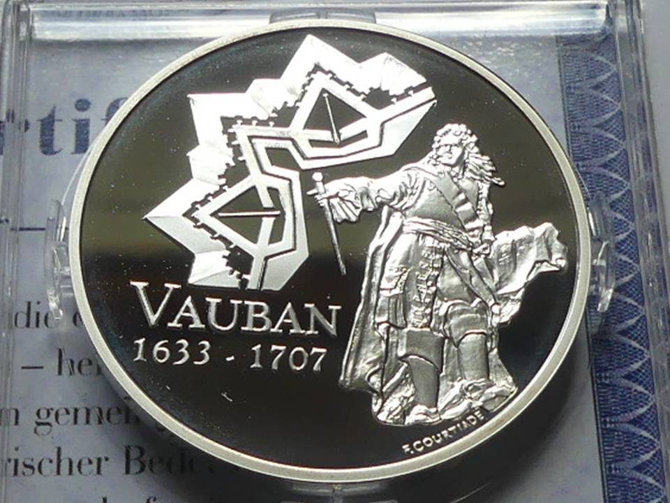  Silbermünze Frankreich 1 ½ Euro 2007 „Vauban“, PP, in Kapsel   