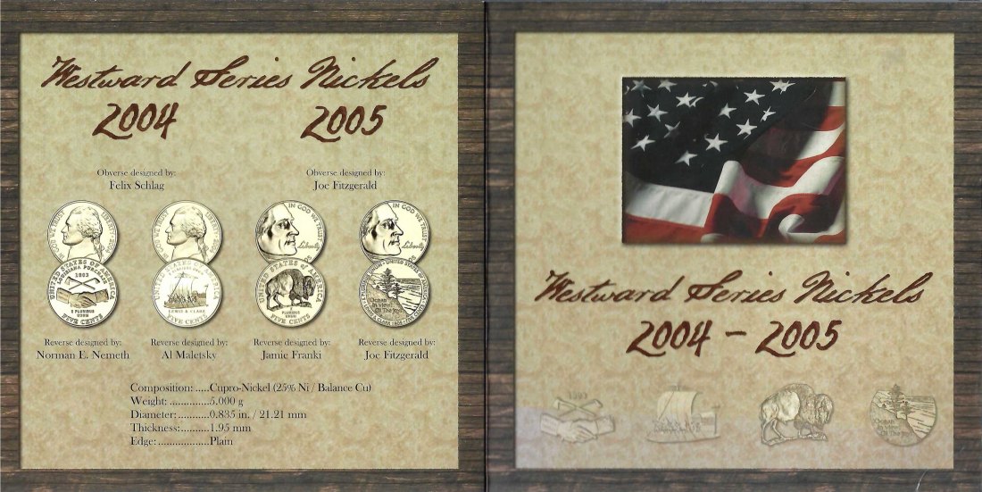  America Westwards Series Nickels 2004-2005 Golden Gate Koblenz Frank Maurer AC714   