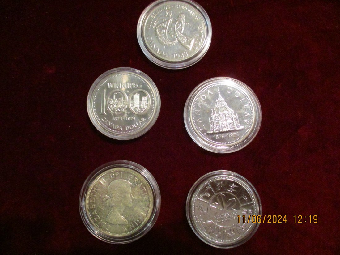  Lot Sammlung 5 x Kanada Dollar Silber - Münzen /MLX   