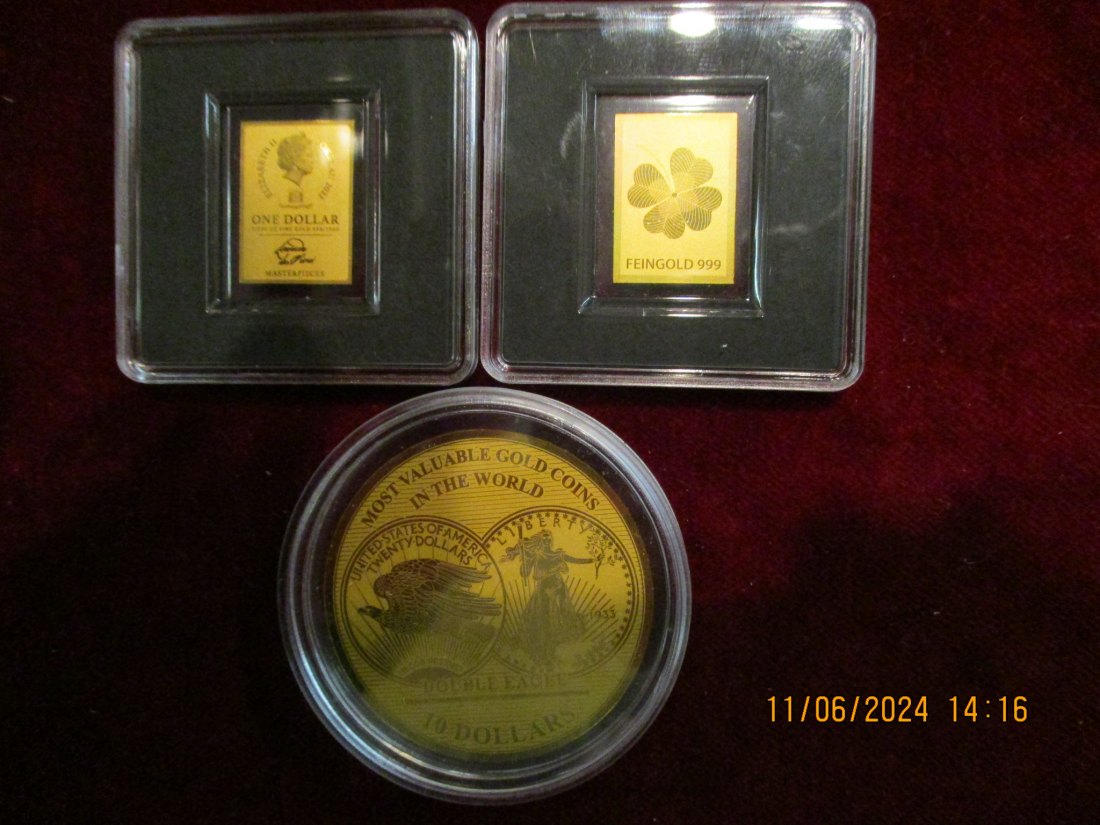  999er Gold 2 x 1/500 und 1 x 1/100 Gold  /VC4   
