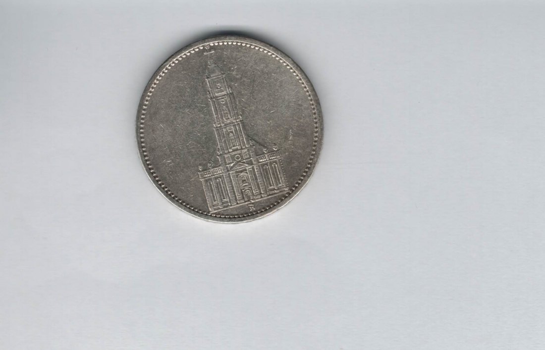  5 Mark 1934 A Garnisonkirche Reichsmark silber H´Kreuz Deutschland Spittalgold9800 (4975)   