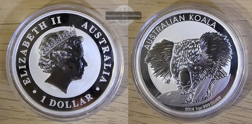  Australien  1 Dollar 2014 Koala    FM-Frankfurt   Feinsilber: 31,1g   