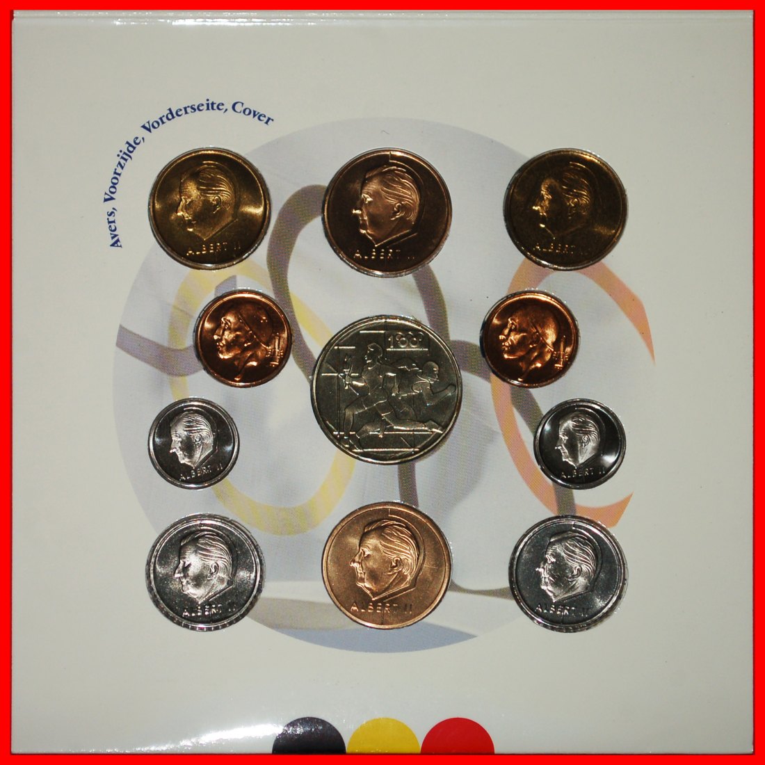  * USA OLYMPICS 1896-1996: BELGIUM ★ MINT SET 1996 10 COINS WITH MEDAL! ★LOW START★NO RESERVE!   
