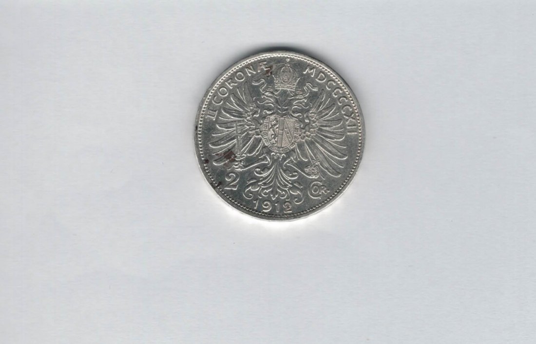  2 Kronen 1912 silber 8,35g fein Kronenwährung Österreich Franz Joseph I. Spittalgold9800 (1281)   