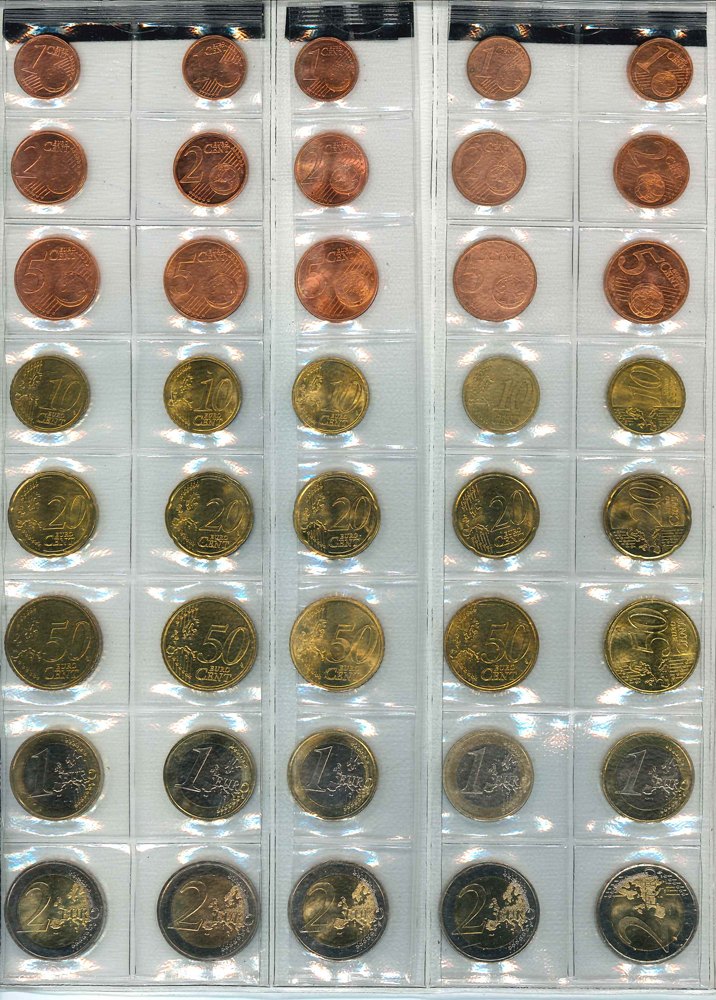  Kursmünzenset der Länder Andorra, Lettland, Littauen, Belgien und Niederlande   