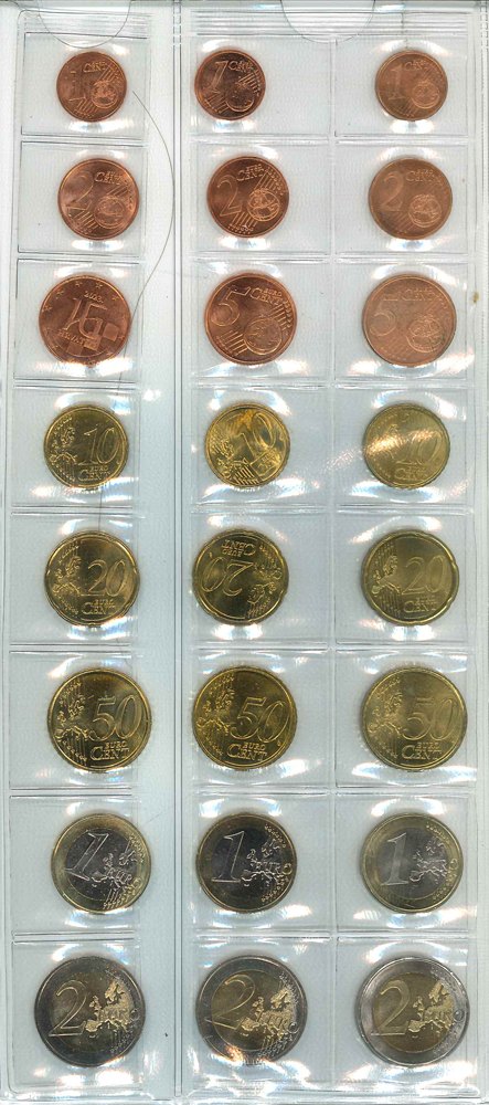 Kursmünzenset der Länder  Spanien, Estland und Kroatien   