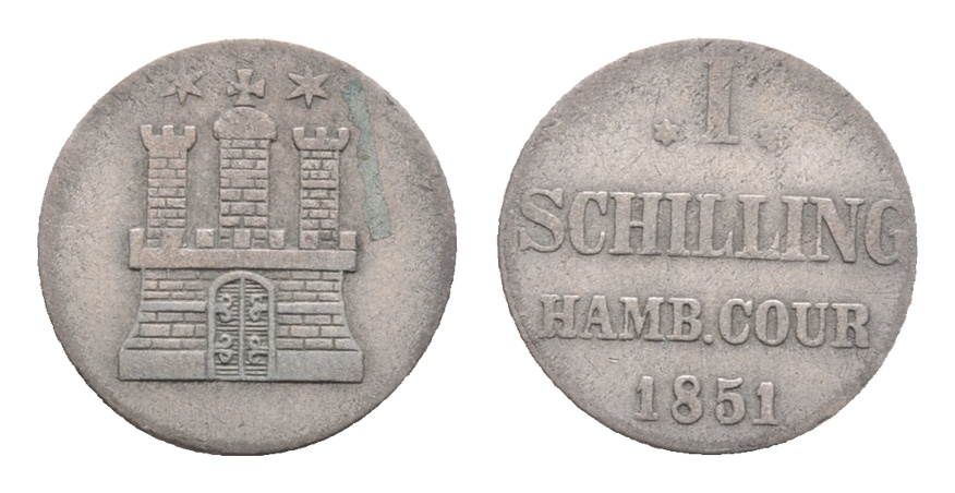  Hamburg; Kleinmünze 1851   