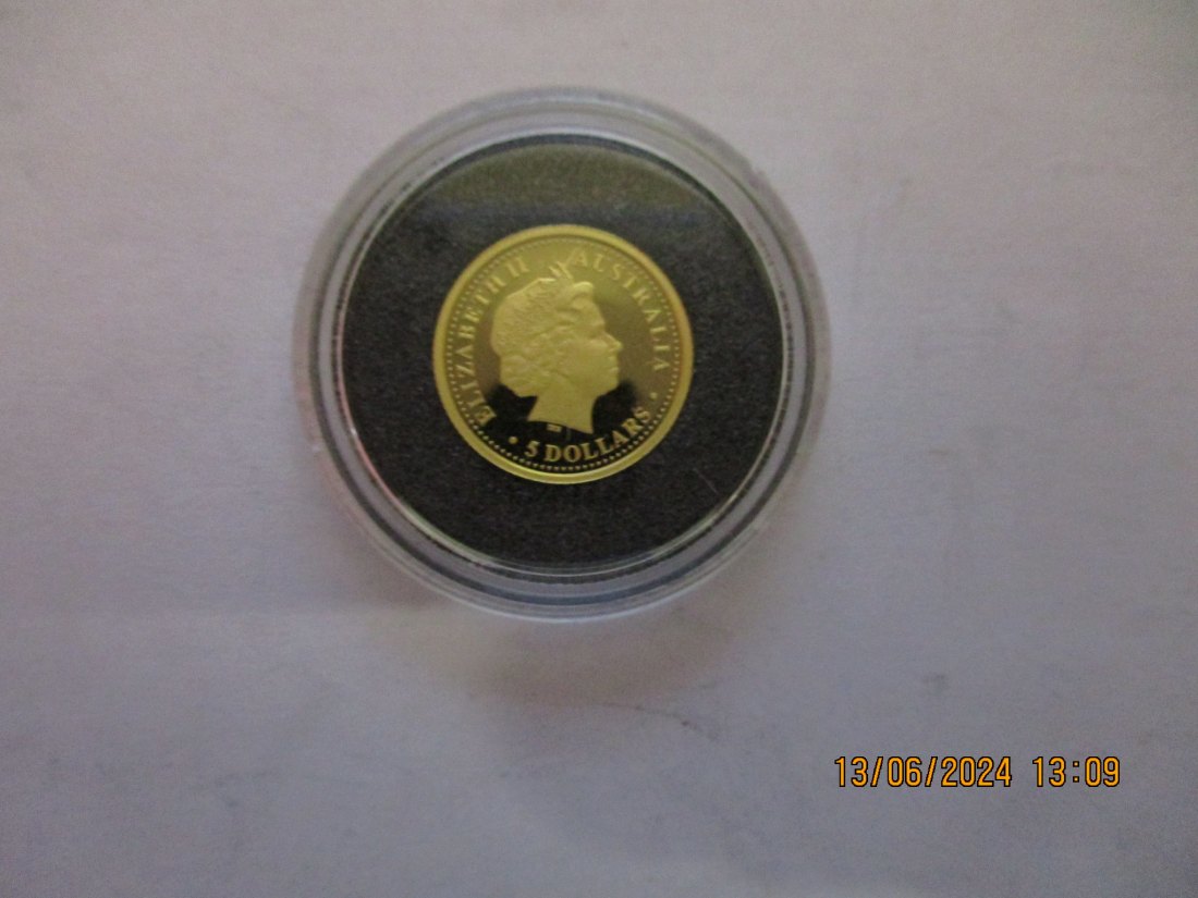  5 Dollars Australien 2007 Goldmünze 9999er Gold 1/25 Unze T-Teufel /H3   