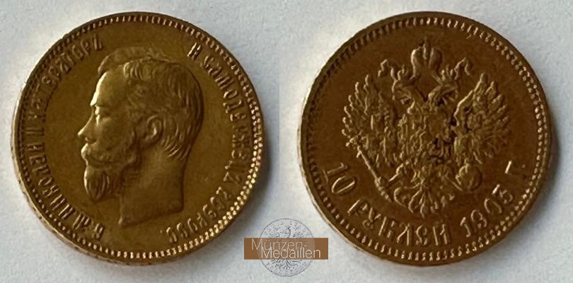 Russland  10 Rubel MM-Frankfurt Feingold: 7,76g Zar Nikolaus II. (1894-1917) 1903 