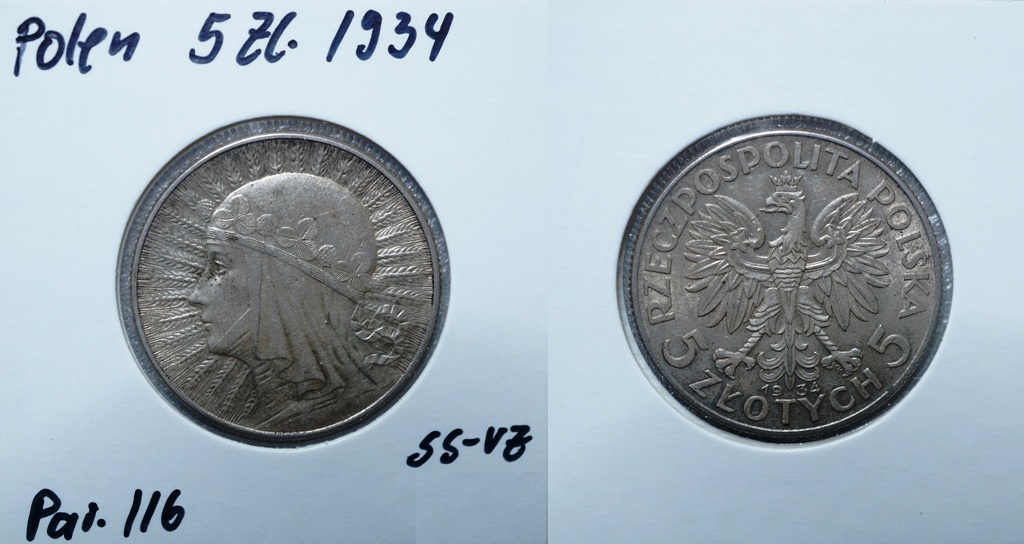  Polen, 5 Zloty 1934   