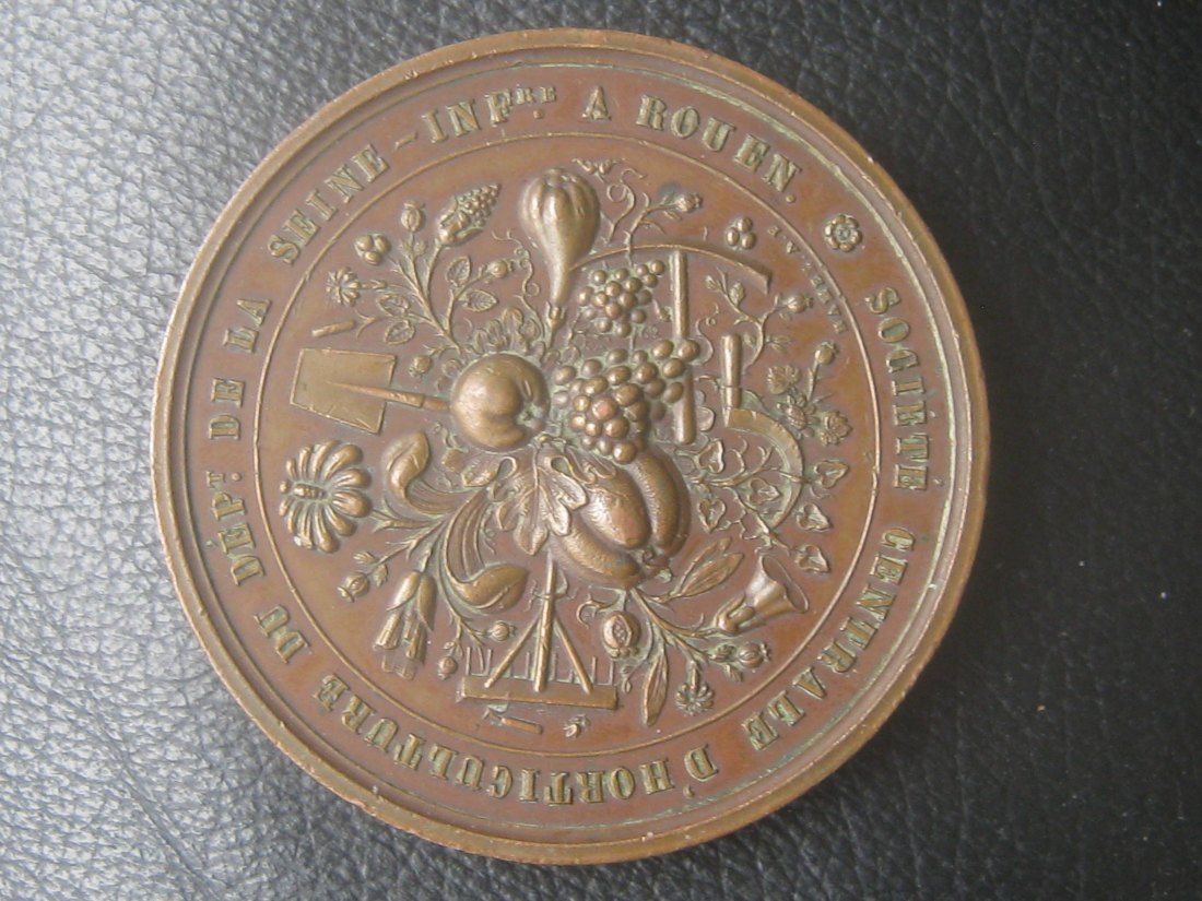  Frankreich Medaille;1850 Société d'Horticulture de la Seine Inférieure,Rouen;98g; vz   