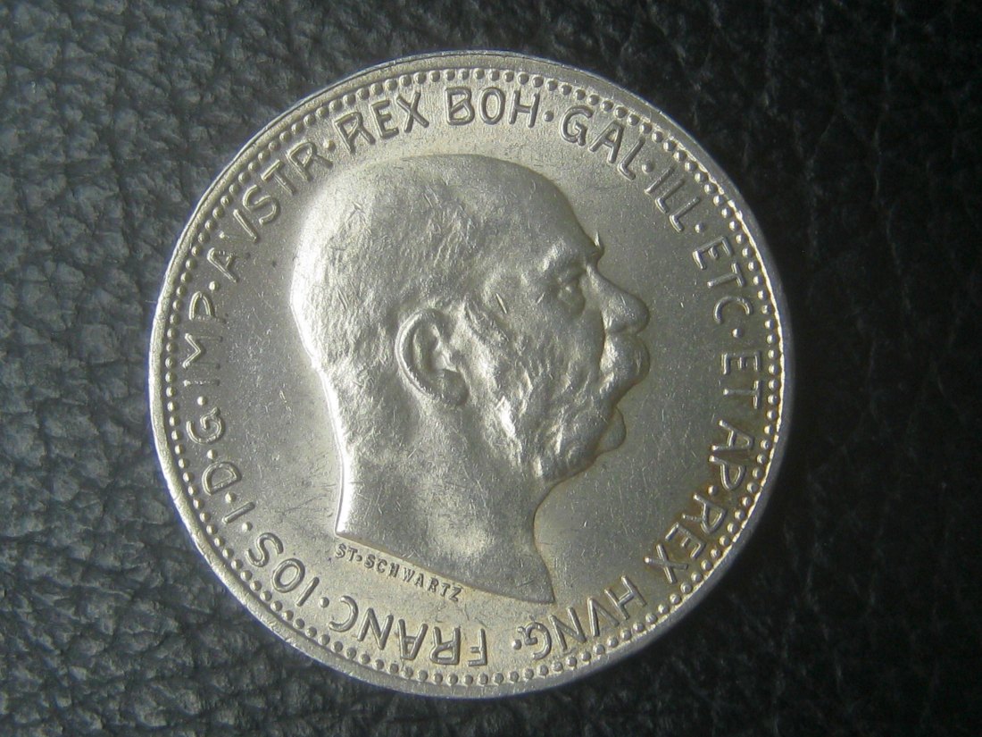  1 Corona 1915 ;Franz-Joseph I.; Silber 835-er; 5 Gramm; vorzüglich   