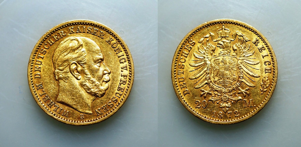  Preussen, 20 Mark 1872 B   