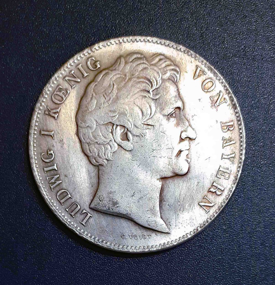  051. Nachprägung 2 Gulden 1847 Bayern Ludwig I.   