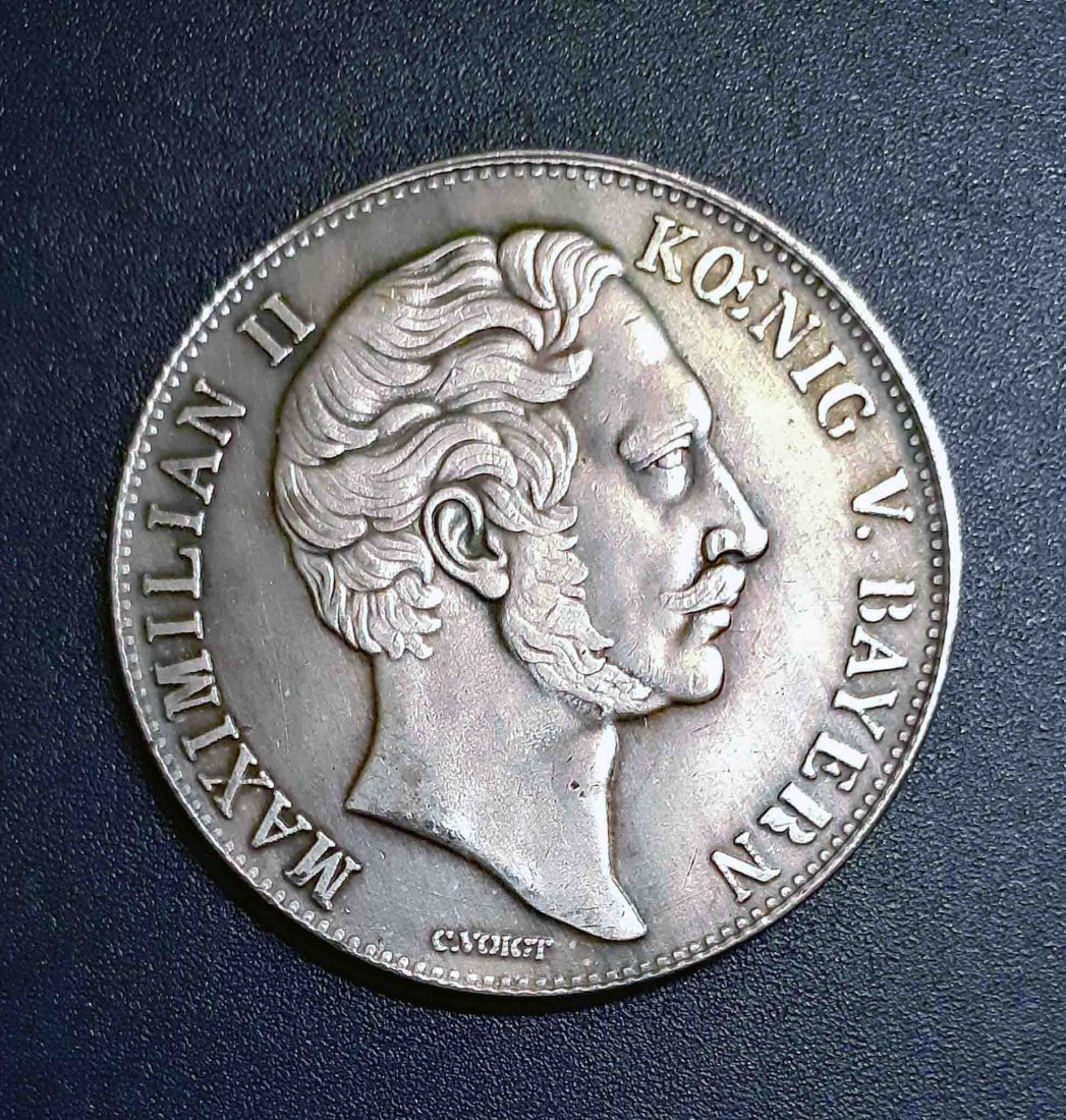  068. Nachprägung Mariengulden Doppelgulden 1855 Bayern Maximilian II. Joseph   