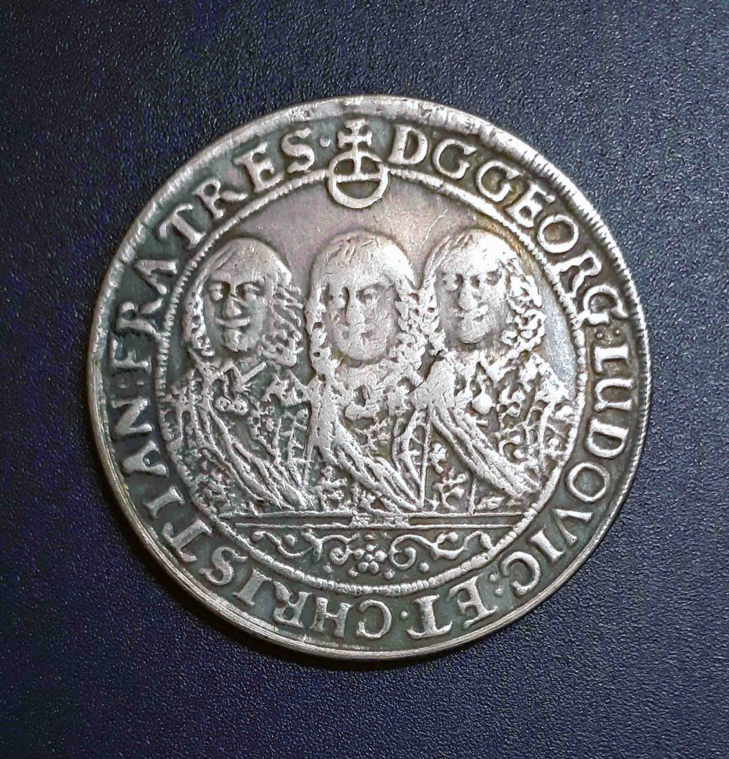  081. Nachprägung Taler 1652 Schlesien Liegnitz Brieg Georg, Ludwig und Christian   