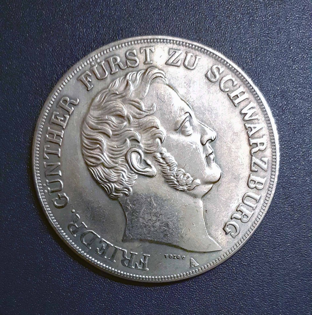  109. Nachprägung Doppeltaler 3 1/2 Gulden 1845 Schwarzburg Rudolstadt Friedrich Günther   