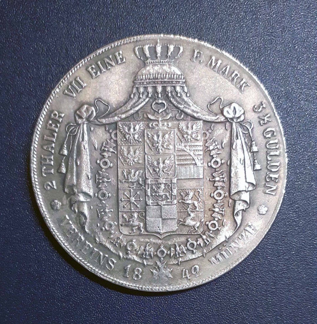  110. Nachprägung Doppeltaler 3 1/2 Gulden 1842 Preußen Friedrich Wilhelm IV.   