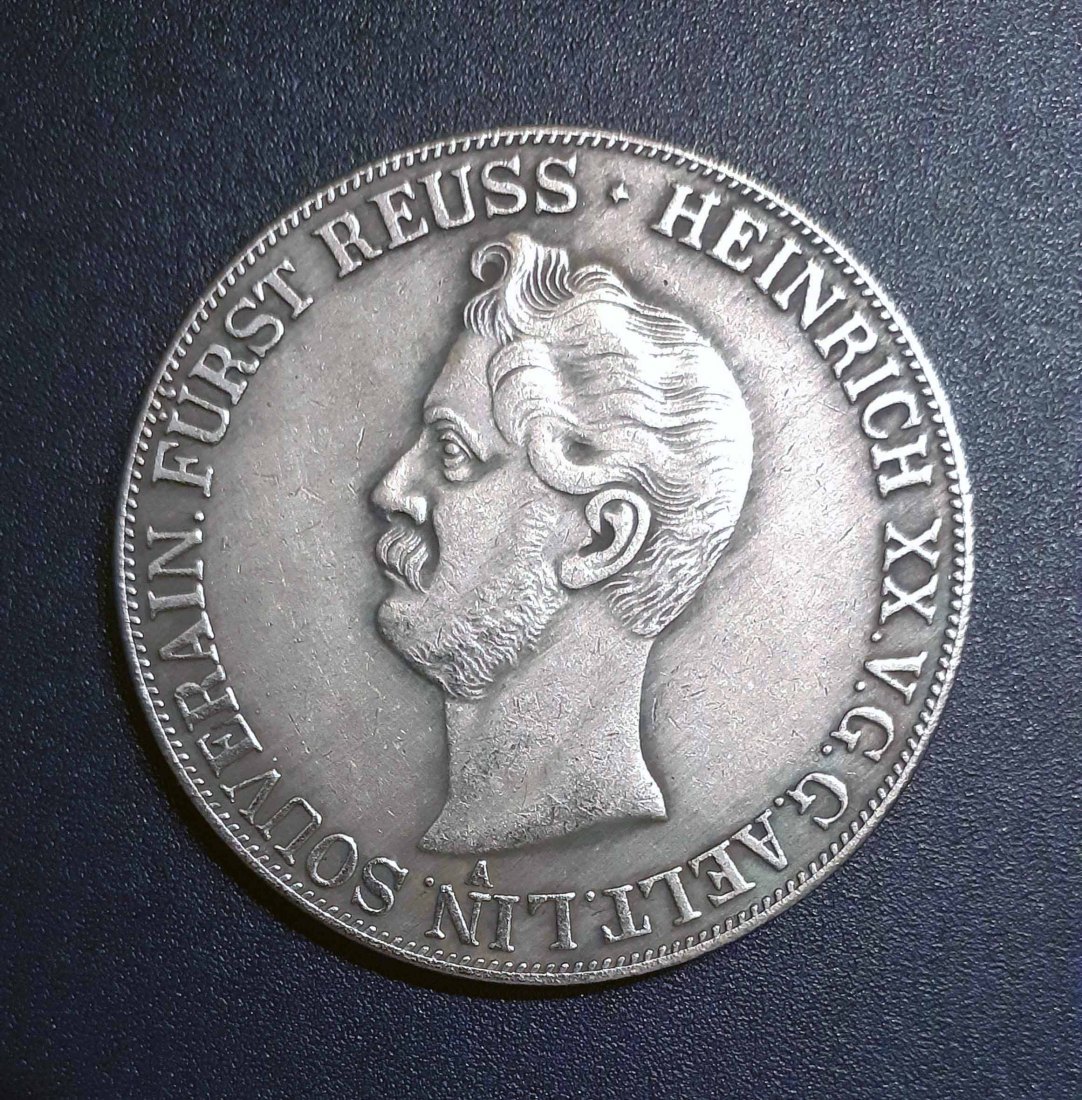  111. Nachprägung Doppeltaler 3 1/2 Gulden 1844 Reuss ältere Linie Heinrich XX.   