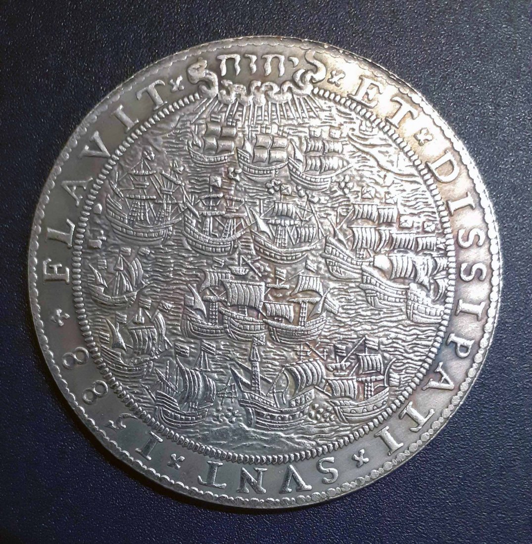  158. Nachprägung Medaille 1588 Niederlande Zerstörung der spnischen Armanda   