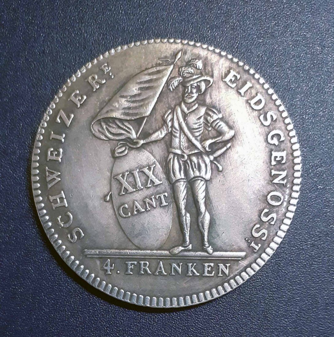  170. Nachprägung 4 Franken 1813 Schweiz Kanton Solothurn   