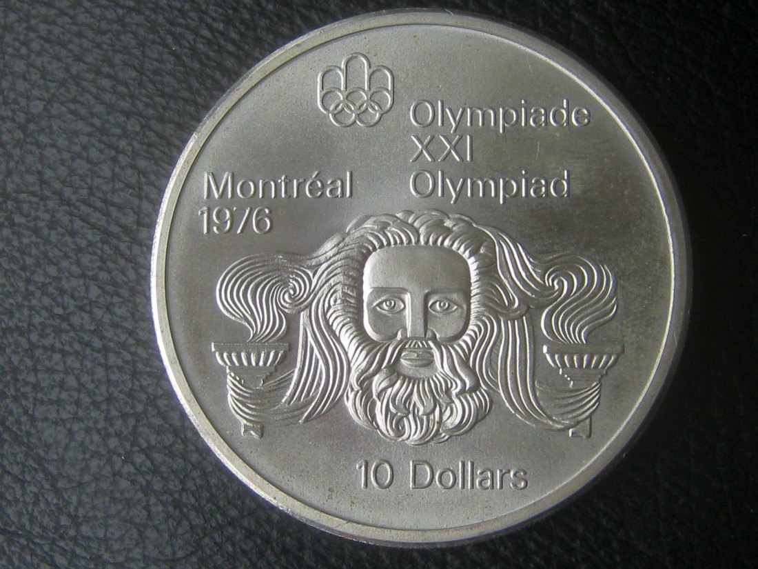  Kanada 10 Dollars 1976 925-er Silber, Feingewicht 44,24g;Kopf des Zeus   