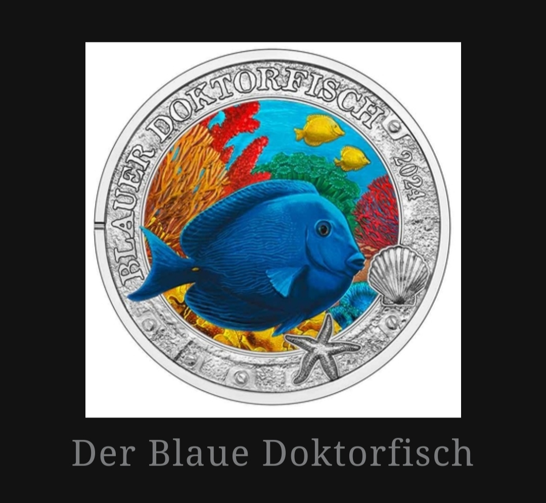  Österreich 2 x 3 Euro 2024 Leuchtqualle + blauer Doktorfisch Serie leuchtende Meereswelten   