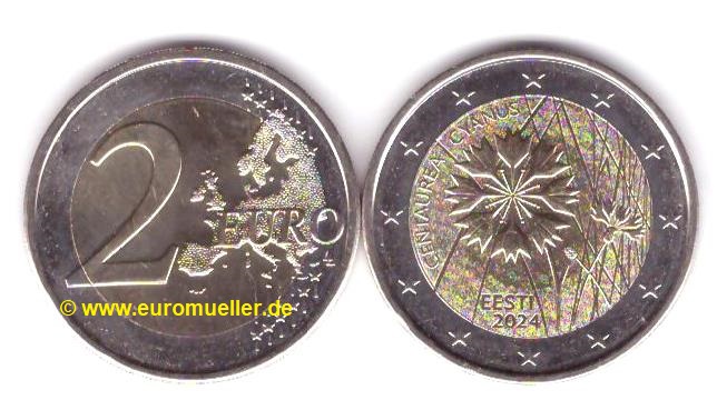 Estland 2 Euro Gedenkmünze 2024...Kornblume   
