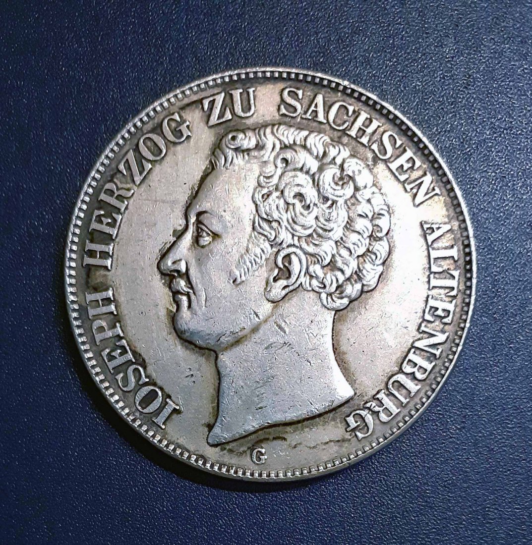  193. Nachprägung 2 Taler 3 1/2 Gulden 1841 Sachsen Altenburg Joseph mit Randprägung   