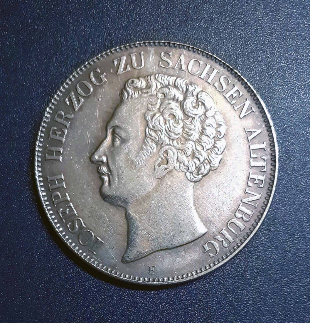  194. Nachprägung 2 Taler 3 1/2 Gulden 1843 Sachsen Altenburg Joseph mit Randprägung   
