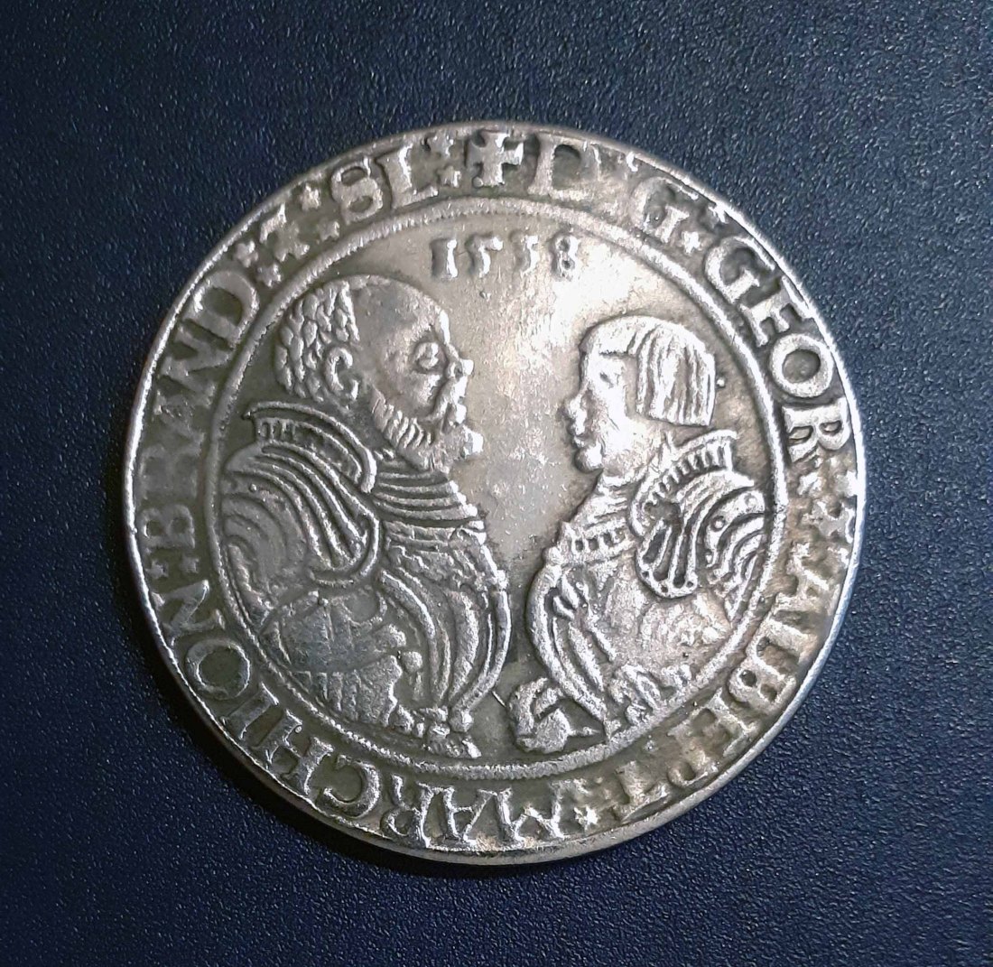  236. Nachprägung Taler 1538 Brandenburg Franken Georg und Albrecht   