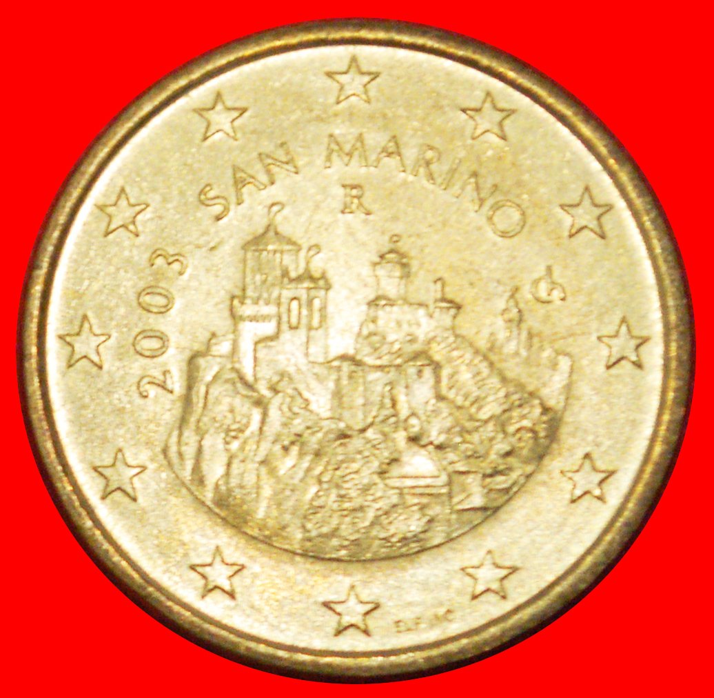  * ITALY (2002-2007):SAN MARINO★50 EURO CENTS 2003R UNCOMMON UNC MINT LUSTRE★LOW START! ★ NO RESERVE!   
