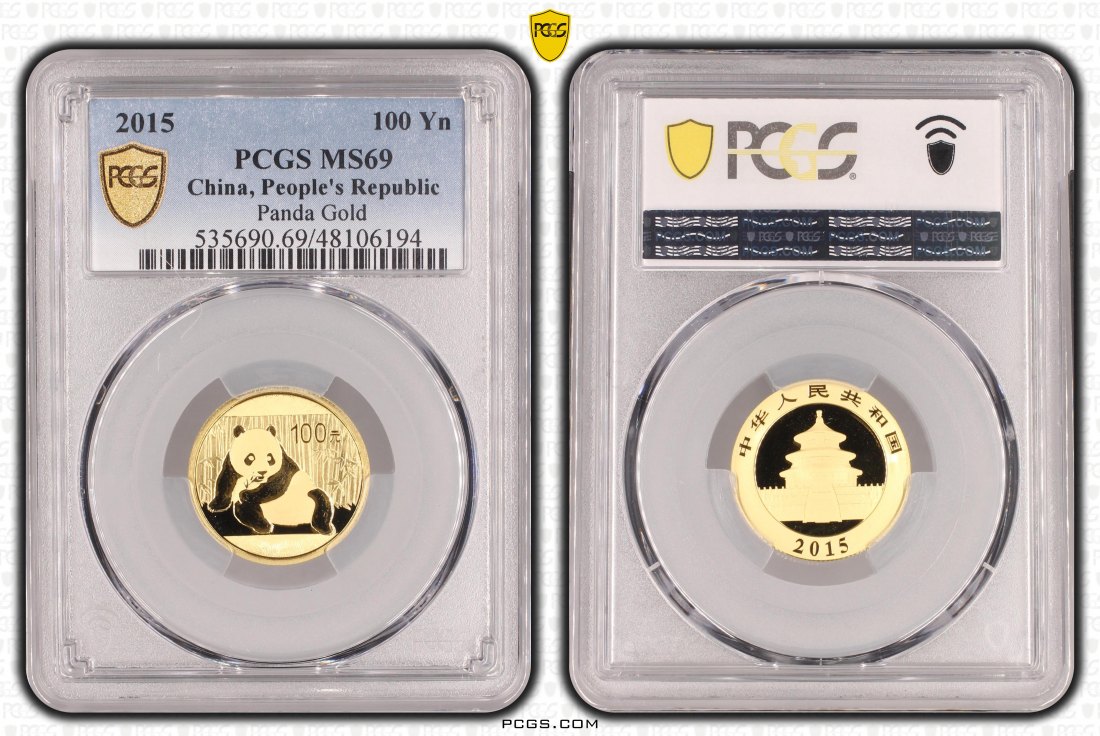  -kirofa - China 100 Yuan - GOLD PANDA - 2015 - 1/4 OZ GOLD 99.9% - PCGS MS 69.   