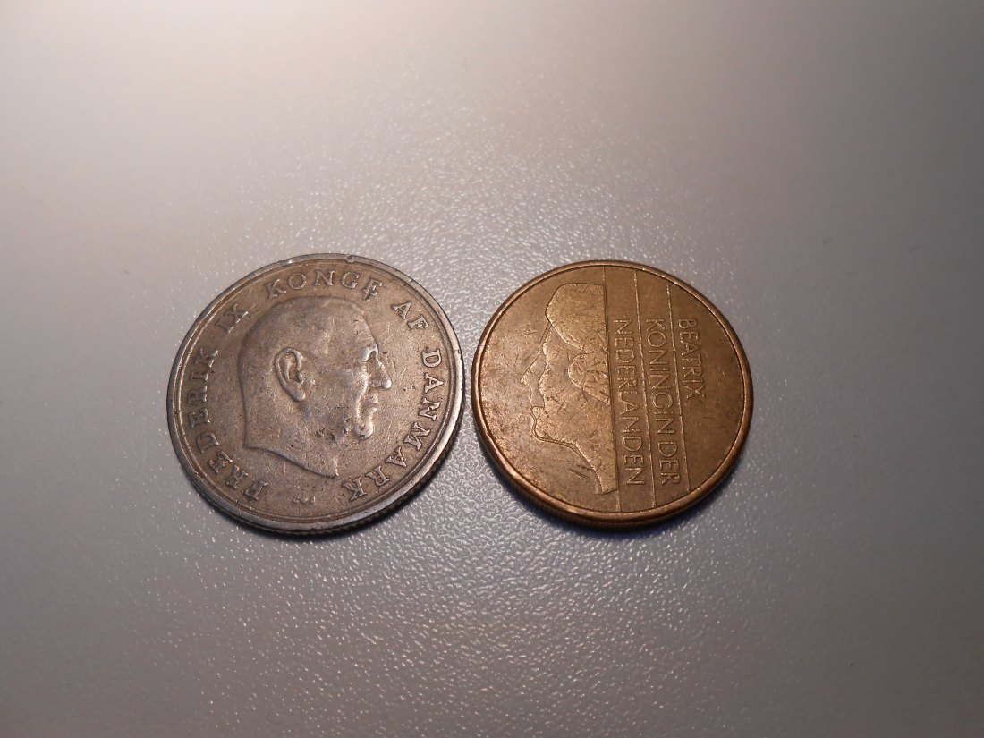  EF11.Dänemark/Niederlande 2erLot 1 Krone 1969 // 5 Gulden 1989   