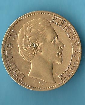 20 Mark Bayern Ludwig II 1873 ss Gold Münzenankauf Koblenz Frank Maurer AC885   