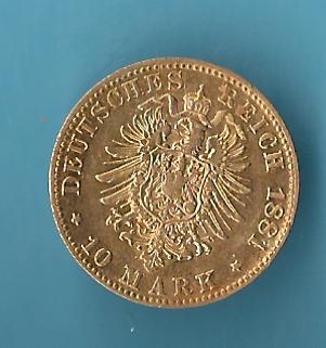  10 Mark Friedrich Baden 1881 ss-vz Gold Münzenankauf Koblenz Frank Maurer AC890   