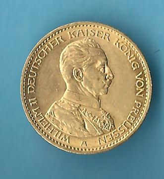  20 Mark Wilhelm II in Uniform 1913 vz+ Gold Münzenankauf Koblenz Frank Maurer AC891   