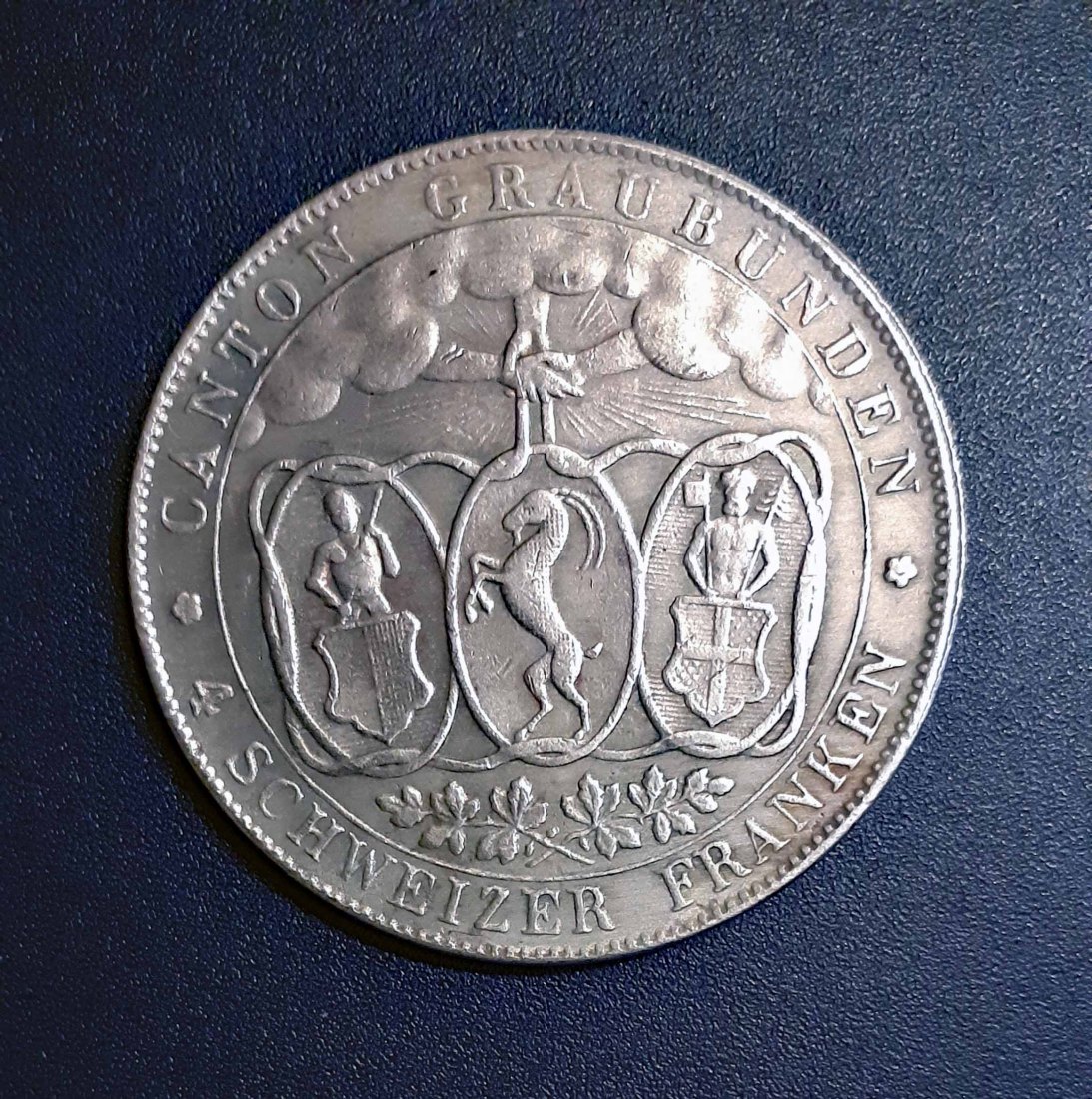  288. Nachprägung 4 Franken 1842 Kanton Graubünden Freischießen   