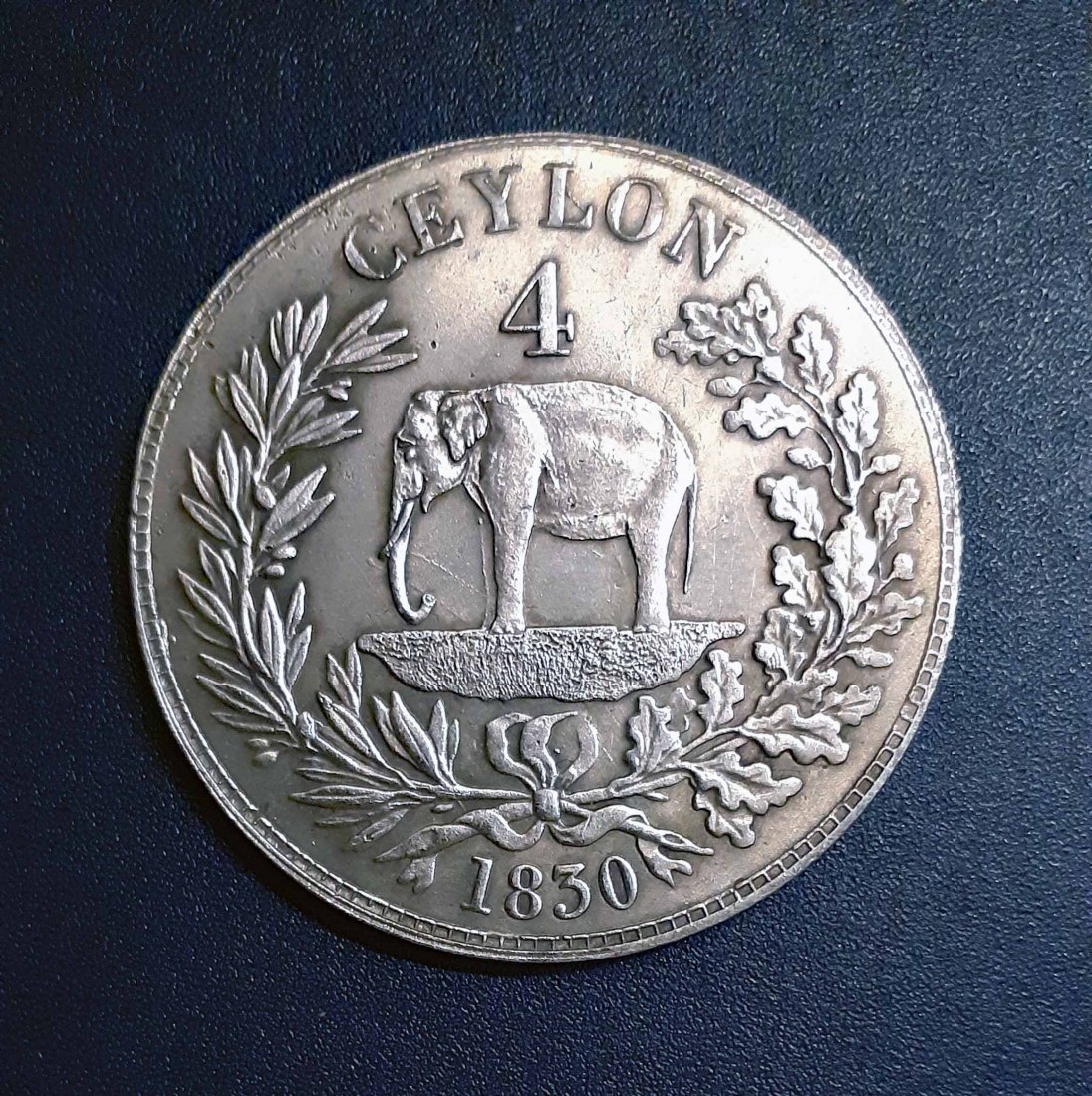  293. Nachprägung Crown Krone 1830 Großbritannien Georg IV. für Ceylon   