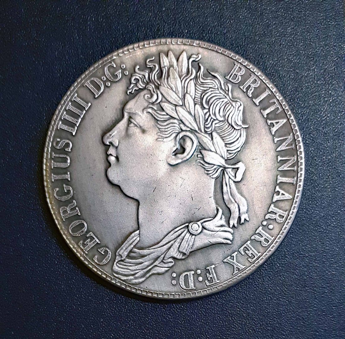  293. Nachprägung Crown Krone 1830 Großbritannien Georg IV. für Ceylon   