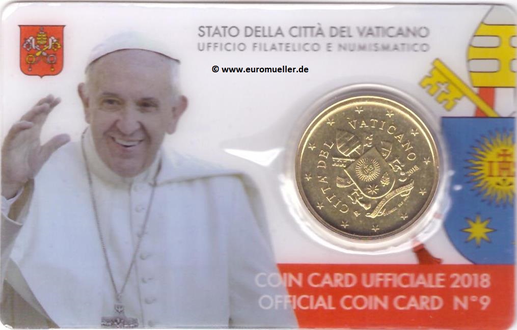 Vatikan 50 Cent 2019...in Coincard No. 9   