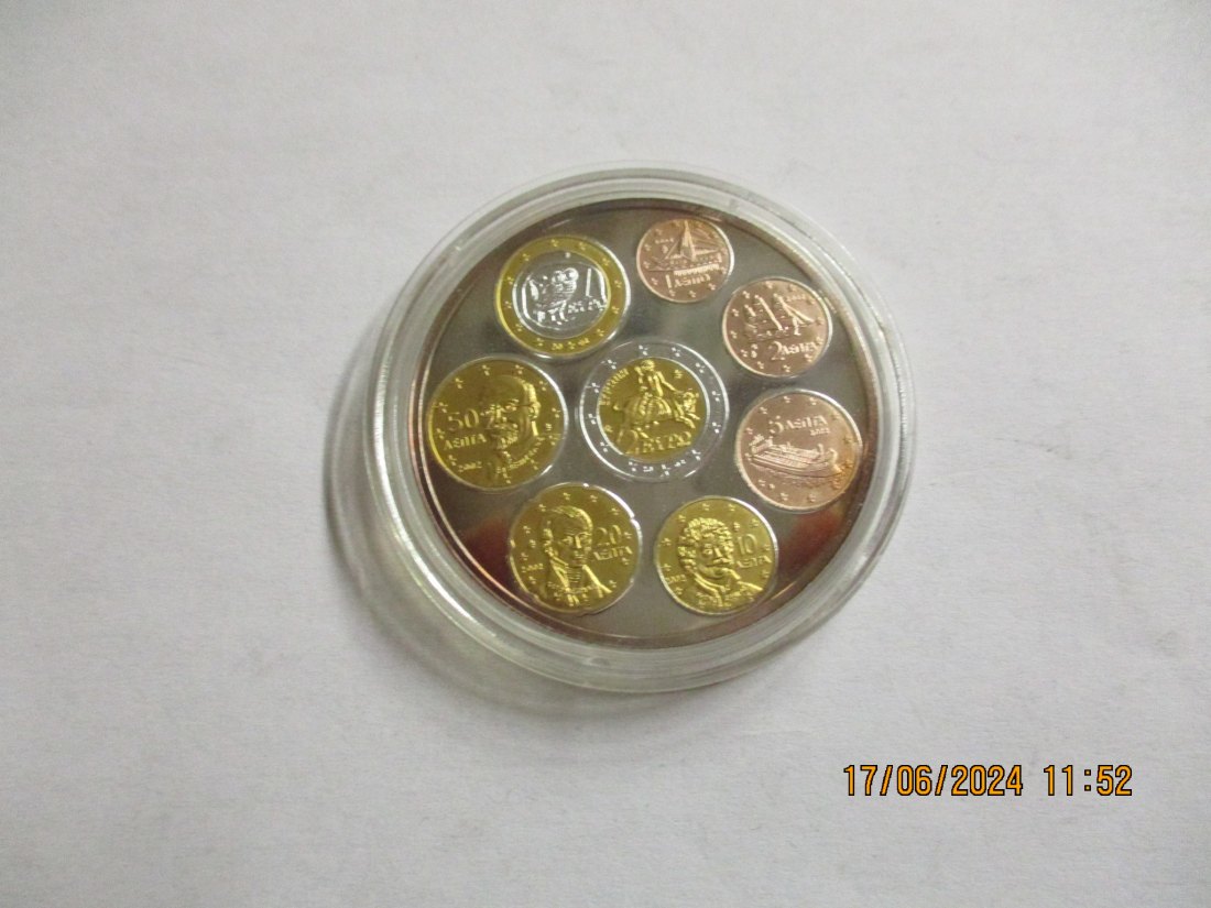  Die ersten Münzen der Eurostaaten 2002 Griechenland Silbermünze   